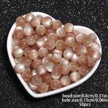 50 hạt tròn mắt mèo nhiều màu 8mm hạt nhựa rời dùng làm đồ trang sức DIY vòng tay, khuyên tai, vòng cổ, phụ kiện - Hạt - Xem 24