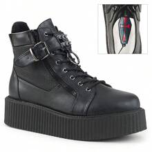 Botas con plataforma negra, estilo creepers, zapatillas de skater, botas militares, zapatos punk góticos para hombre