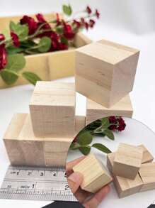 1CM-5CM 5 maten vierkante houten blokken onafgewerkte houten kubussen DIY knutselmodelmateriaal
