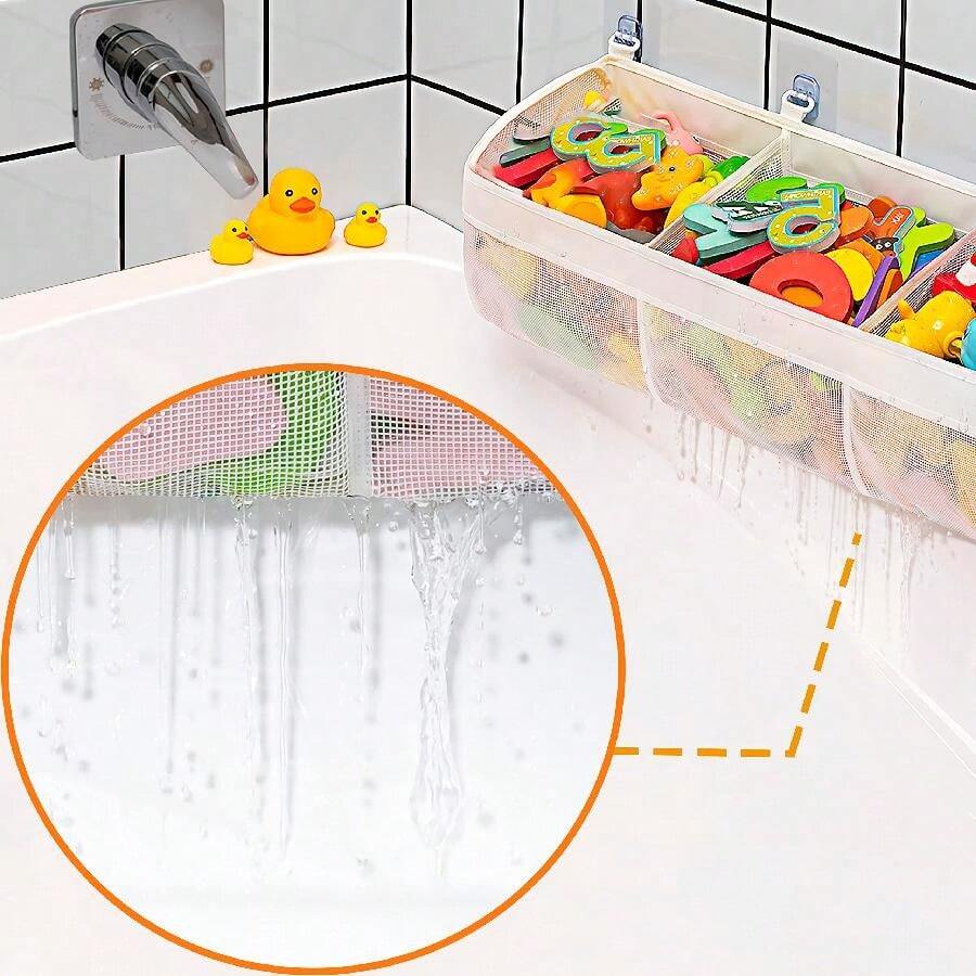 3Tier Horizontal Large Open Bathtub Toy Storage Rack, Upgraded