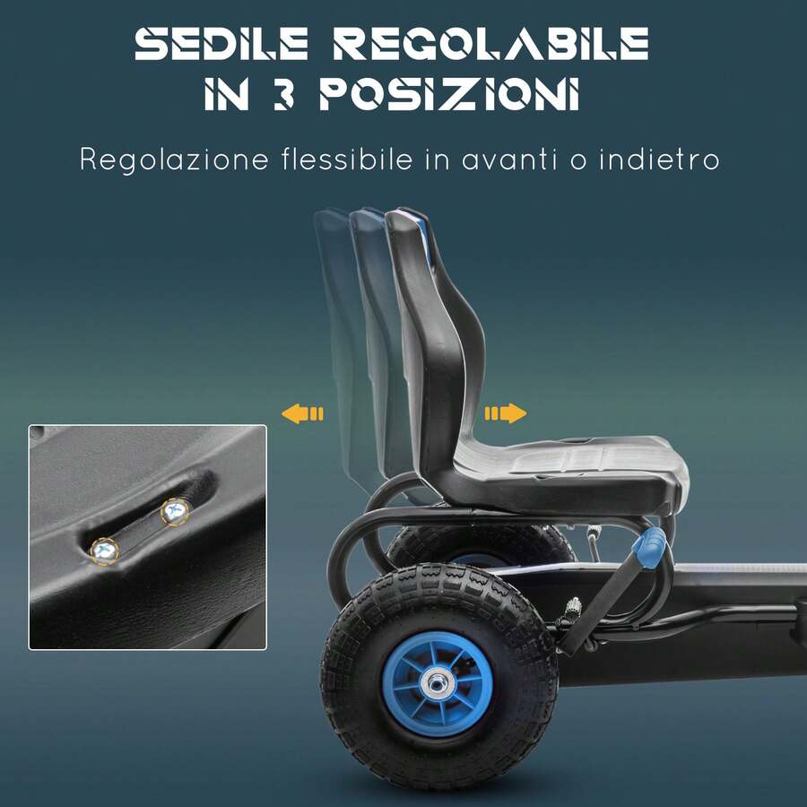 Go Kart a Pedali per Bambini da 512 Anni con Sedile Regolabile