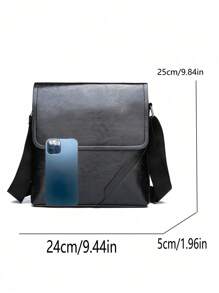1pc Lightweight Coffee Color PU Leather Business Casual Messenger Bag For Men, Suitable For Business Travel, Commuting, Shoulder Bag, Briefcase (9.84in*9.44in*1.96in) Rider Bag Portable Fashion Sling Bag Valentine's Day Stickers Winter Back To School Valentine Gifts Vintage Vacation Bags Black Bag Gift Bag Pack Cross Body Bag Spring Vintage Bags School Supplies Purse Small Bag For Men Body Bag For Men Side Bag - Black - View 7