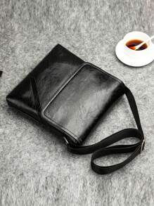 1pc Lightweight Coffee Color PU Leather Business Casual Messenger Bag For Men, Suitable For Business Travel, Commuting, Shoulder Bag, Briefcase (9.84in*9.44in*1.96in) Rider Bag Portable Fashion Sling Bag Valentine's Day Stickers Winter Back To School Valentine Gifts Vintage Vacation Bags Black Bag Gift Bag Pack Cross Body Bag Spring Vintage Bags School Supplies Purse Small Bag For Men Body Bag For Men Side Bag - Black - View 5