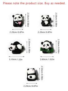 5 Piezas Decoración De Panda Para Automóvil Gancho Multifuncional De Mini Almacenamiento - Multicolor - Ver 6