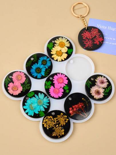 1pc Round Pendants Resin Mold Diy Crystal Epoxy Keychain Tag Casting Jewelry Making Supplies Accessories