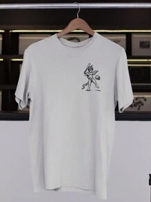 Swag T-Shirt Estliosa Angel Old School Taco Skull Skate Skater Surfer Streetwear 100% Cotton - Xám - Xem 1