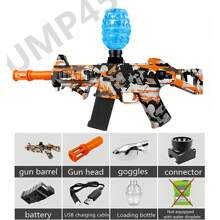 New UMP45 Electric Rubber Bullet Toy Gun, One Click Firing, Outdoor Battle Game Prop, Rechargeable (Excluding Bullets) - Multicolor - View 9