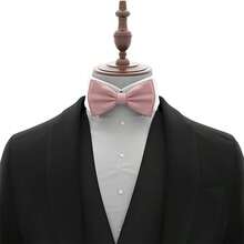 1 pieza Corbata de moño ajustable, corbata de moño pre-anudada para hombres para fiestas y uso casual - camarones rosa - Ver 9
