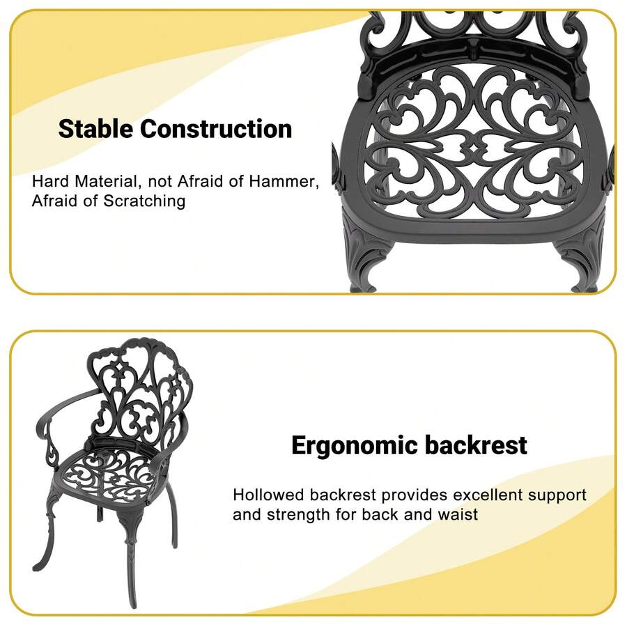 HZZKEY Black 9Piece Cast Aluminum Outdoor Dining Set With Oval Table