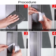 APORNI 1 Cuộn Dải chắn thời tiết cửa sổ kính, cách âm, dải bịt kín; Băng chống gió, chống thấm nước cho cửa sổ phòng tắm; Dải bịt kín chống mưa cho kính ban công - Trong sáng - Xem 6