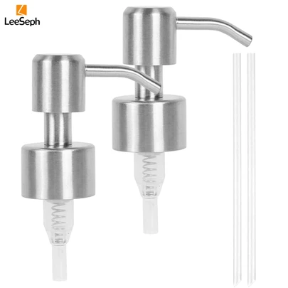 2pcs Soap Dispenser Pump Replacement, Stainless Steel Soap Pump Head For Standard 28/400 (26mm - 28mm / 1.02 In-1.10 In) Neck Size, Reusable Metal Hand Soap Dispenser Pump For Liquid Hand Soap, Shampoo, Shower Gel, Lotion, Dish Soap Home Bathroom Decor Fall Decor Back To School