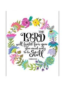 1 件植物圣经诗句海报印刷帆布画蝴蝶花卉基督教壁画励志名言图片适用于家庭房间装饰无框架