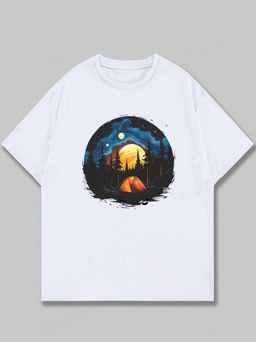 Scenario T-Shirt Unisex Blouse Print Casual Premium Comfort Streetwear - trắng - Xem 1