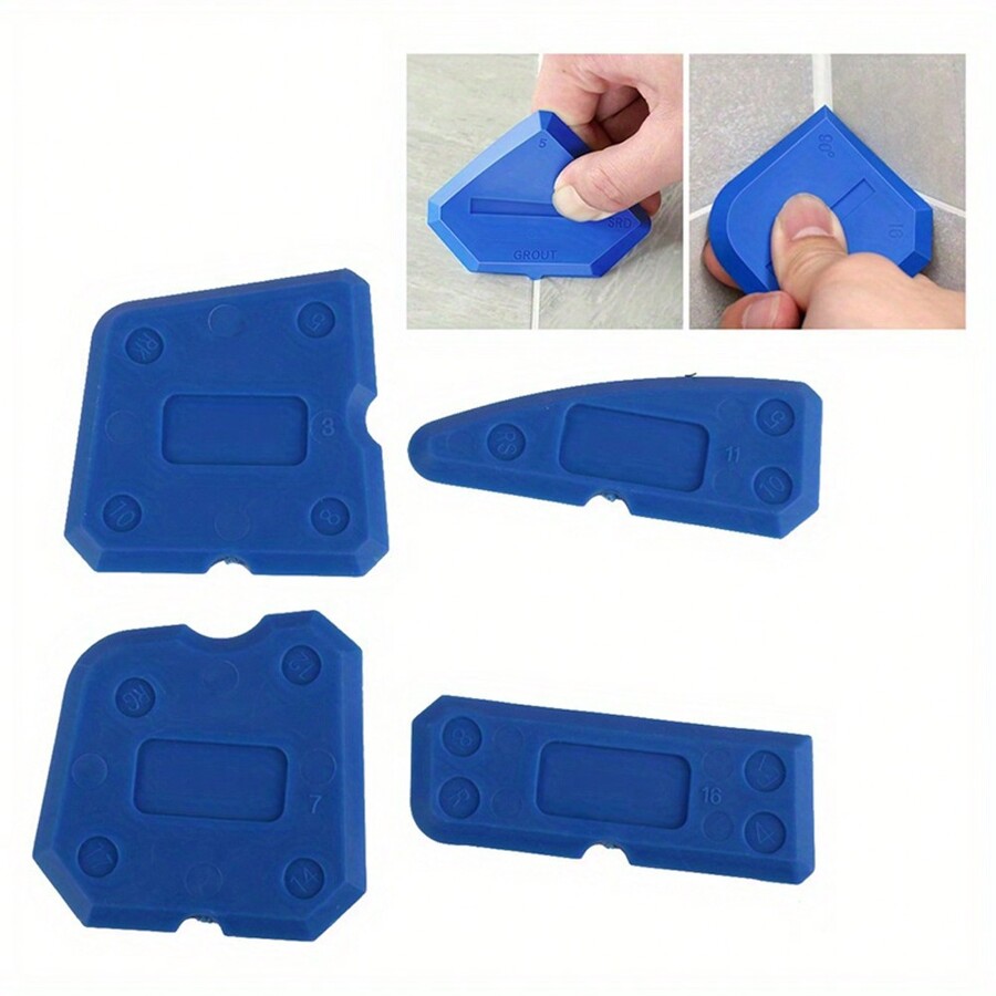 4Piece Plastic Caulking Tool Set Silicone Sealant Application And