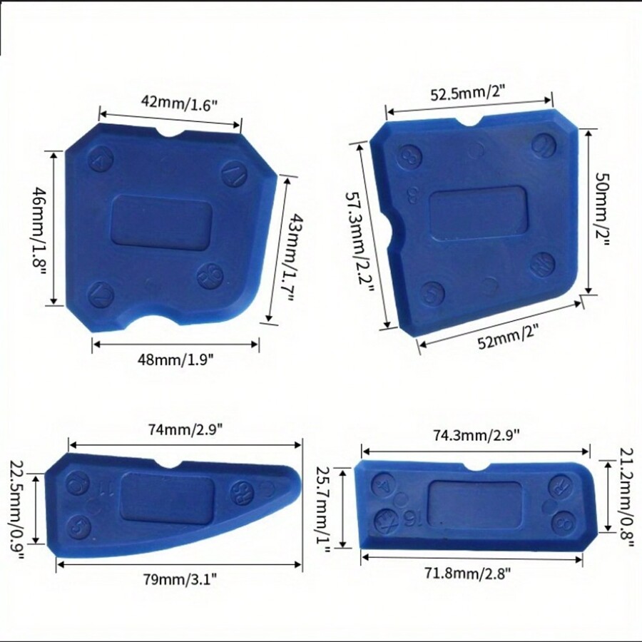 4Piece Plastic Caulking Tool Set Silicone Sealant Application And