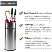 Umbrella Stand Tall Umbrella Holder For Entryway, Umbrella Rack, Brushed Stainless Steel Umbrella Stands For Entryway, Umbrella Stand Indoor Umbrella Holder For Umbrellas Walking Sticks, (20" Tall) - Silver - View 5