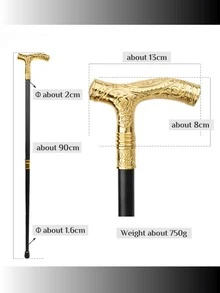 1 件多色 T 链条纹花卉藤蔓图案魔术师手杖金属材料两节可拆卸休闲波西米亚风格万圣节道具角色扮演舞蹈表演权杖优雅高端复古英国绅士手杖适合日常使用是一件很棒的礼物 - 彩色 - 查看 3