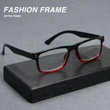 6 件装经典方形老花镜，渐变透明色黑色镜框，舒适超轻镜框，女士日常老花镜配件眼镜 - 多色 - 查看 6