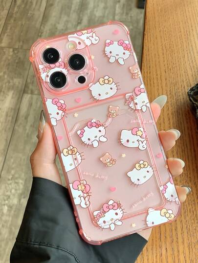 Apple Teddy Bear & Cat Protective Phone Case Compatible With Iphone, Anti-Drop