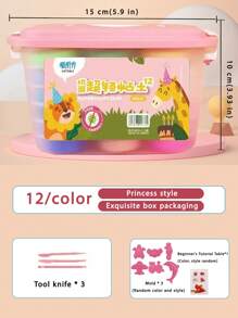 超轻粘土24/36色儿童手工橡皮泥太空彩色粘土幼儿园手工DIY粘土12色 - 超輕黏土 - 查看 16