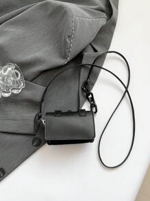 Bolso cruzado de mujer en forma de lápiz labial de moda para otoño/invierno 2024, bolso de hombro pequeño y versátil con diseño de - Negro - Ver 11