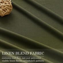 Topfinel 4 Panels Curtains Cream OliveGreen Natural Linen Curtains Winter 100% Blackout Thermal Sound Insulated , Ring Clips Back Tab Track System  Hook Belt For Living Room Bedroom Office New Year Home Decor - Màu xanh Ô liu - Xem 6
