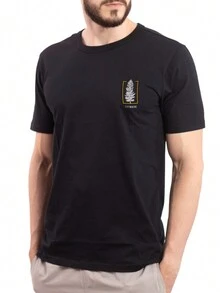 Men's Set 100% Cotton Anywhere Black T-Shirt And Navy Blue Men's Shorts Gym Summer Casual Basic - 黑色/海軍藍 - 查看 3