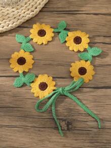 1pc Bohemian Flower Knitted Headband For Daily Decor & Wear,Bandana Hair Band Turban Headband Sweatband, Hairband Fall Winter Hair Accessories For Women For Vacation Outfits Woman - Multicolor - View 13