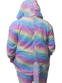 Kawaii Romper Pajamas Cosplay Costume Unicorn Star Multicolor Adult