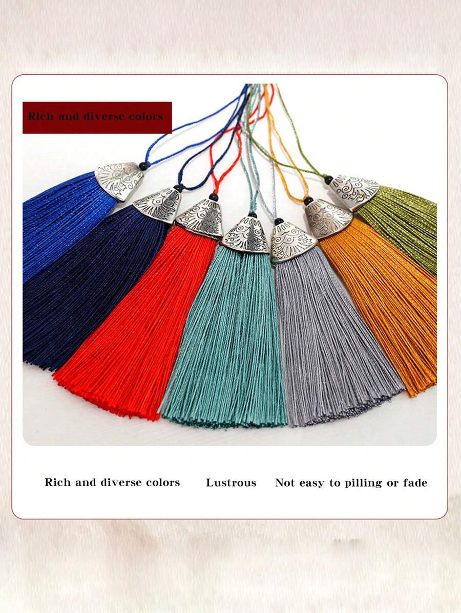 100pcs/10pcs Tassel Pendant Decoration Red Gold Small Keychain Tassel Fringes 8cm Fish Mouth Hat Tassel Fragrance Bag Clothes Decor