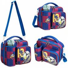 1 件装男孩女孩午餐袋卡通系列午餐袋带水壶袋零食袋可调节肩带适合小学返校旅行和野餐 - 男孩卡通午餐包 - 查看 12