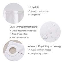 HMS Happy Memories No Hook Shower Curtain Boho Floral Hookless Shower Curtain Bohemian Colorful Bright Polyester Fabric Cloth Shower Curtain For Bathroom Decor Decoration Style 76" H X 72w Fall Decor Bathroom Accessories Back To School - Green - View 6