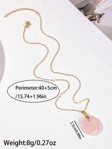 1pc Natural Crystal Doughnut Shape Charm Fashion Cute Pendant Amulet Lucky Coin Pendant Necklace, Holiday Party To Send Friends And Family Jewelry Gift Choice