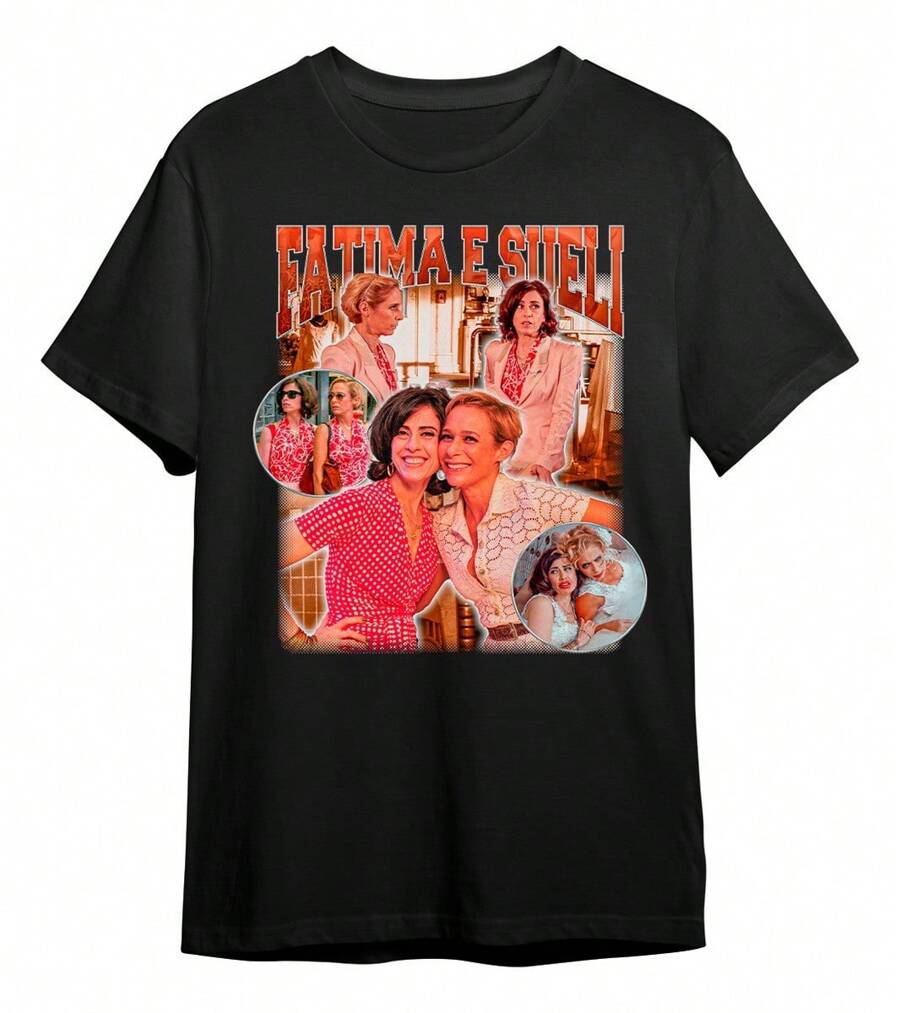 Camiseta Basica Fatima E Sueli Novela Tapas E Beijos Graphic - Preto - Visão 1