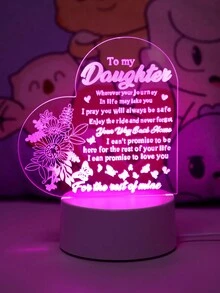 1st 3D Fantasy Night Light, Creative & Unique Daughter's Night Lamp, USB Power Switch-knappkontroll Rosa ljus, juldekorbelysning, hemskrivbordsdekoration, lämplig för födelsedag, jul, tacksägelse, examen, bröllopspresenter, till din dotter - Rosa - Visa 2