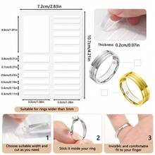 Bộ điều chỉnh kích thước nhẫn - Công cụ đo kích thước nhẫn, Miếng chèn nhẫn có thể điều chỉnh vô hình, Bộ thu nhỏ sizer, Bao gồm vải đánh bóng, Để điều chỉnh kích thước nhẫn - bộ tám mảnh - Xem 4