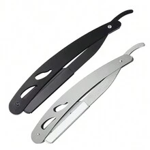 1 件刀架眉毛胡须修复刀架工具，附赠 10 件刀片，不锈钢手动剃须刀，女士和男士眉毛修复 - 彩色 - 查看 1