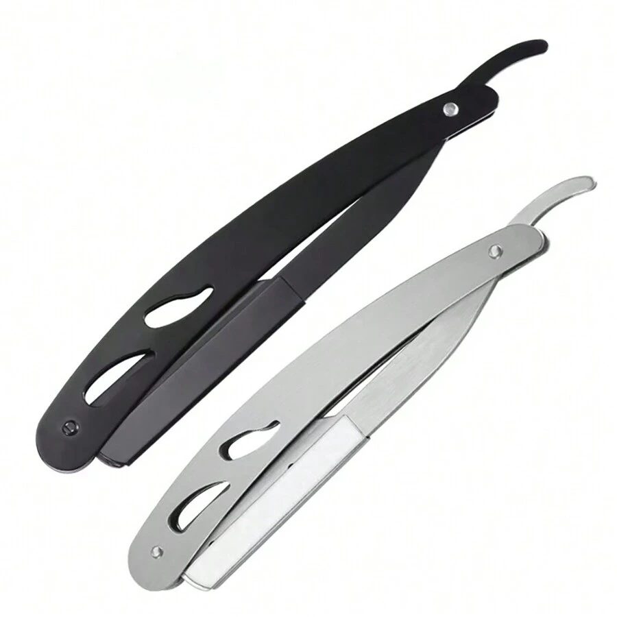 1 件刀架眉毛胡须修复刀架工具，附赠 10 件刀片，不锈钢手动剃须刀，女士和男士眉毛修复 - 彩色 - 查看 1