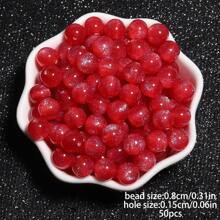 50 hạt nhựa lấp lánh hình thiên hà 8mm dạng tròn dùng để làm đồ trang sức, vòng tay, khuyên tai, vòng cổ, phụ kiện DIY - Hạt - Xem 14