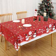 1 件圣诞桌布，一次性圣诞老人雪花圣诞铃铛圣诞球图案桌布，餐桌装饰，圣诞节，万圣节，万圣节装饰 - 多色 - 查看 12