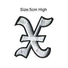 1 Pièce Optionnelle Alphabet Noir Edge Patch Brodé, Fer Sur/insignes, Vêtements Et Accessoires Décoration