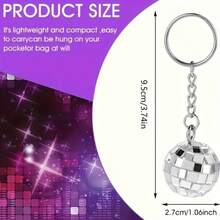 150 cái/bộ Móc khóa quả cầu Disco bạc số lượng lớn, Móc khóa quả cầu Disco mini thập niên 70 cho tiệc Disco Hippie thập niên 70, Giáng sinh - Bạc - Xem 5