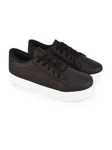 Women's Casual Comfortable Black Traditional Style Sneakers - 黑色 - 查看 4