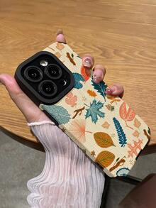 1pc Autumn Seasonal Pattern Soft Padded Shockproof Phone Case Compatible With Iphone And - Multicolor - View 5