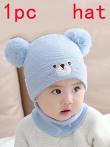 1PC-2pcs/秋冬防寒保暖婴儿帽 宝宝保暖针织毛线帽 春秋男童女童新生儿帽子 针织婴儿帽 秋冬可爱兔子针织毛线帽 婴幼儿百搭保暖套头帽（适合2-24个月宝宝） - 彩色 - 查看 27