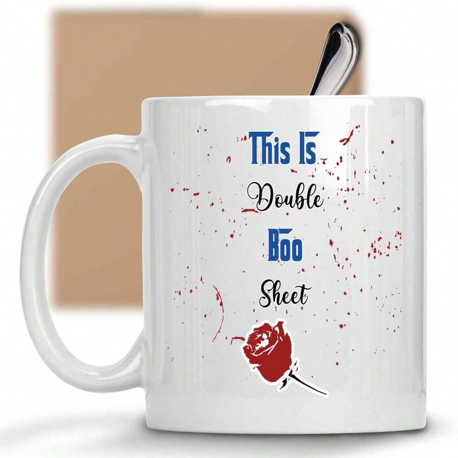Humorous Gift Gift Design Spooky Halloween Gift - This Is Double Boo Sheet Angry Ghosts - 11 Oz White Ceramic Coffee Mug - 1 - Xem 1