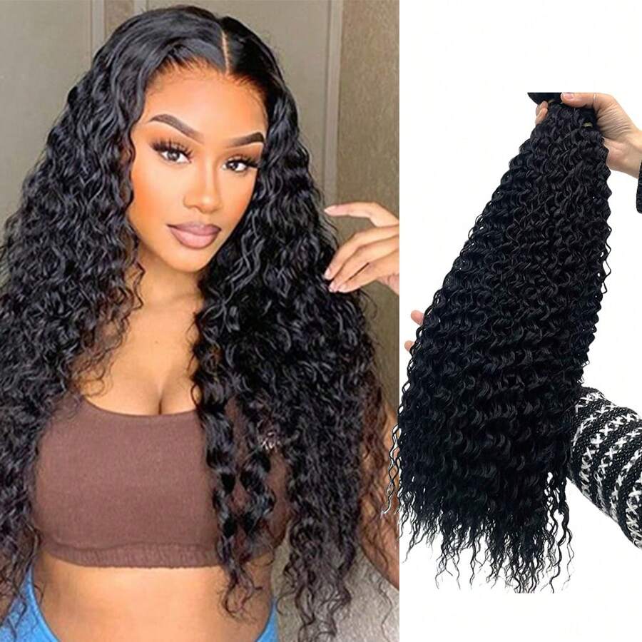 24inch Black Wholesale Premium Fiber Heat Resistant Deep Water Wave