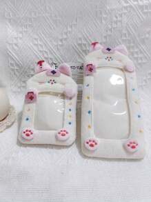 1 件全新创意可爱毛绒卡片夹兔子/蝙蝠动物图案，涤纶休闲通用证件/卡/照片盒配件礼品纪念品汽车配件包饰品学校动物 - 彩色 - 查看 12