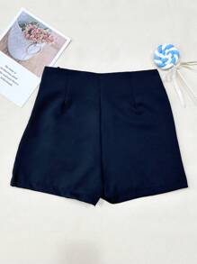 Skirt With Tailored Shorts - 黑色 - 查看 4