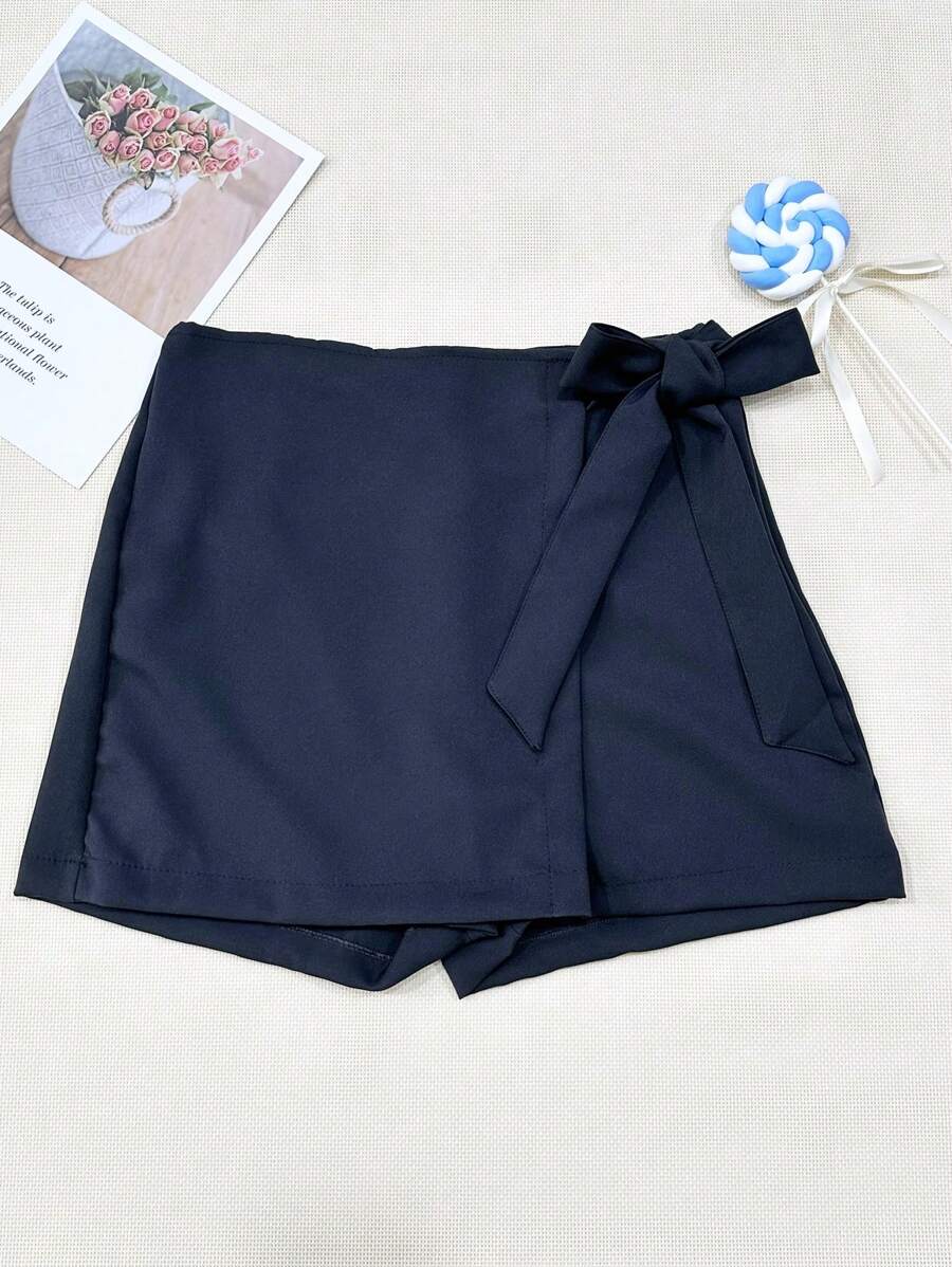 Skirt With Tailored Shorts - 黑色 - 查看 1
